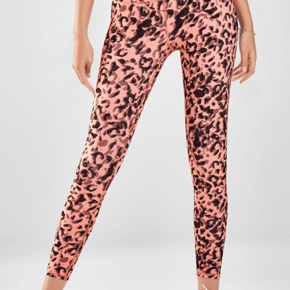 Fabletics Pink Leopard Mila Pocket Mesh Powerhold